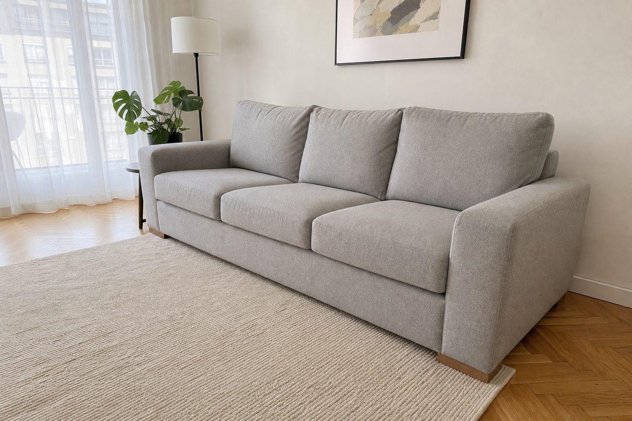 Sofá recién limpiado a domicilio en Madrid
